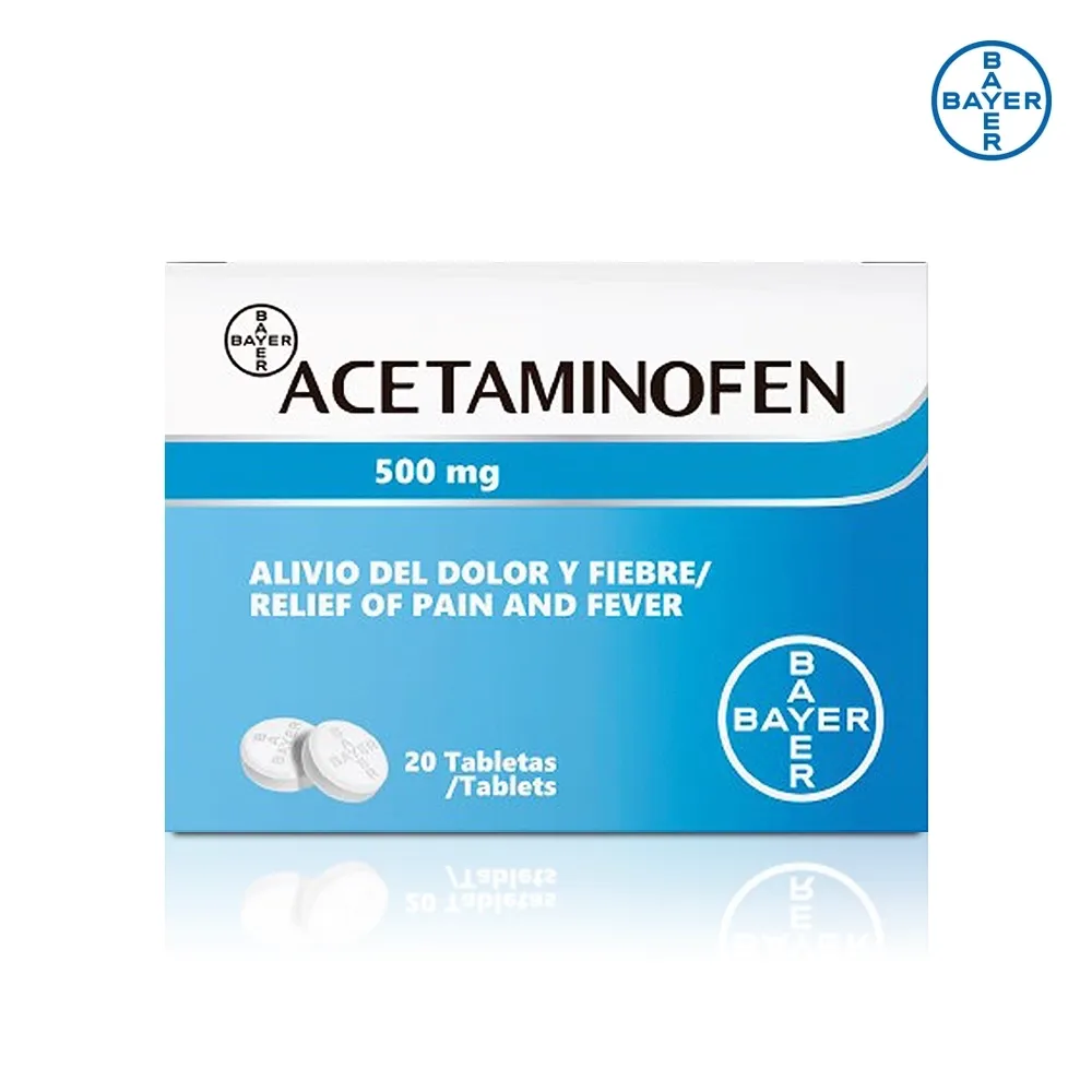 Acetaminofén Bayer 500 mg caja 20 tabletas