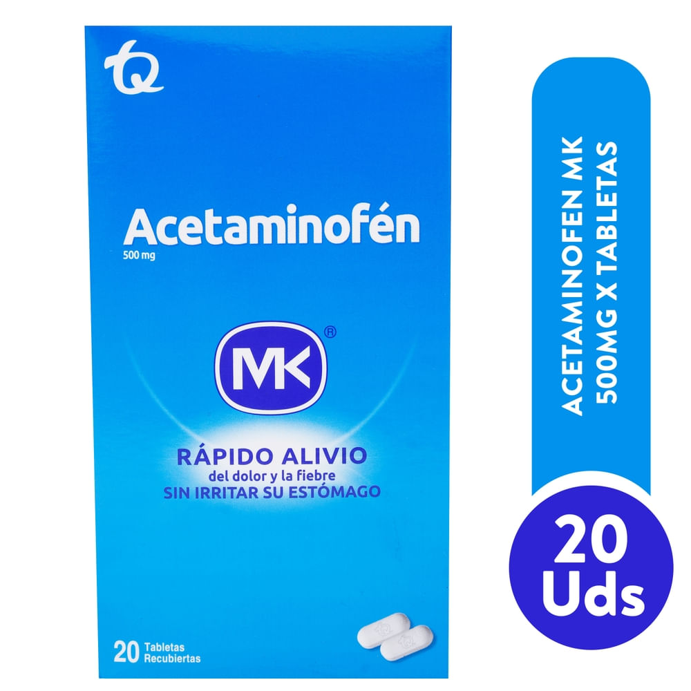 Acetaminofen MK 500mg X 20 tabletas