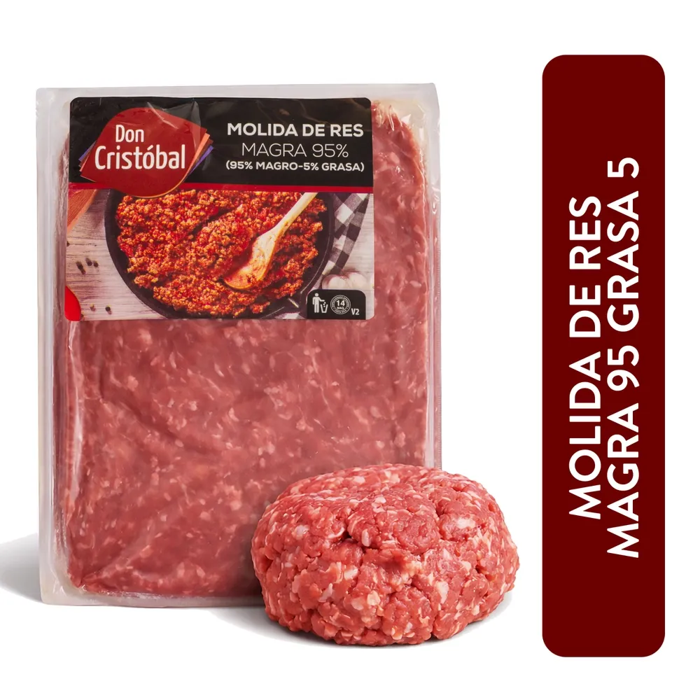 Carne Molida De Res Magra Don Cristobal 95% Magra, 5% Grasa
