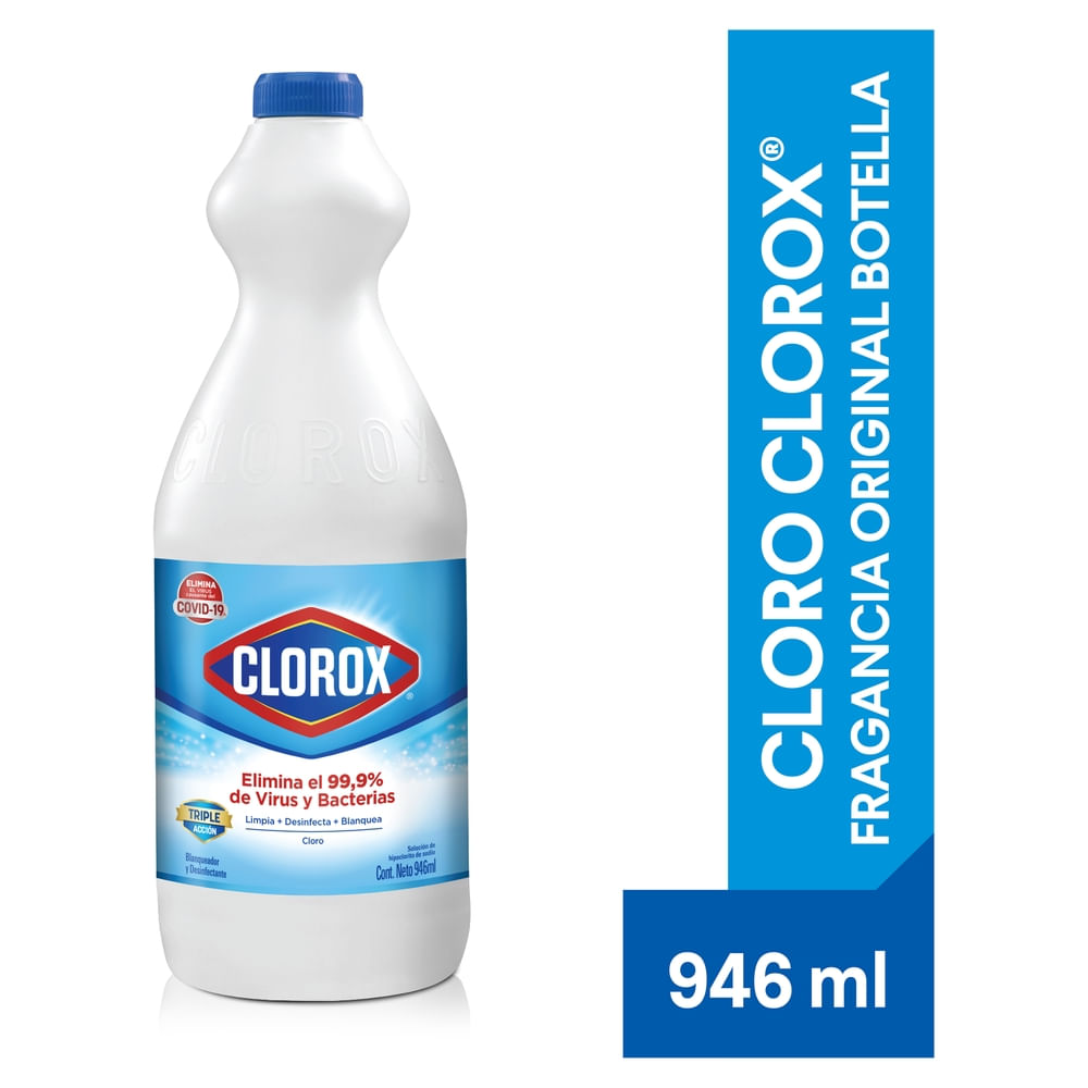 Cloro Clorox Fragancia Original Triple Acción Botella 946ml