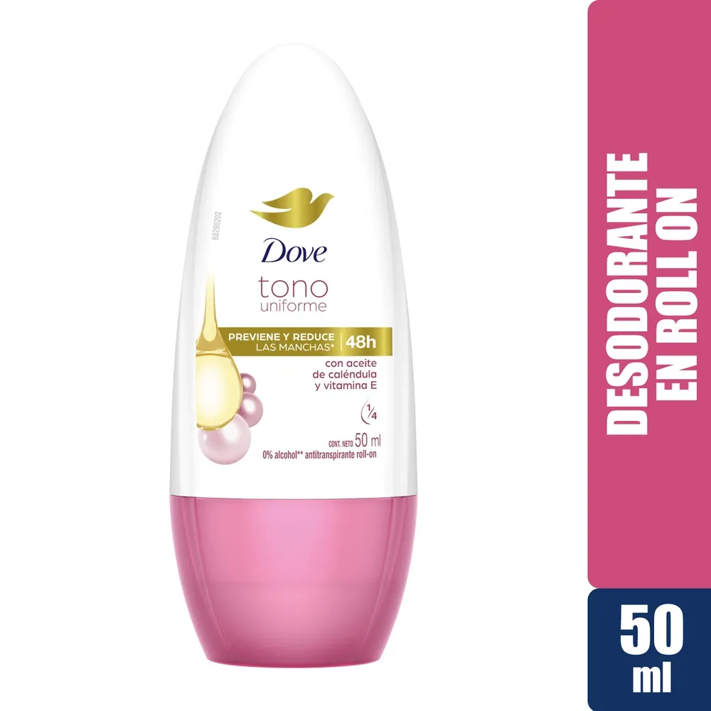 Desodorante Dove Tono Uniforme con Caléndula y Vitamina E Roll On - 50 ml