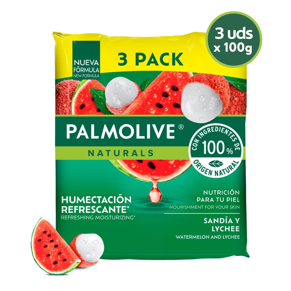 Jabón Corporal Palmolive Naturals Sandía y Lychee 3 Pack - 100 g