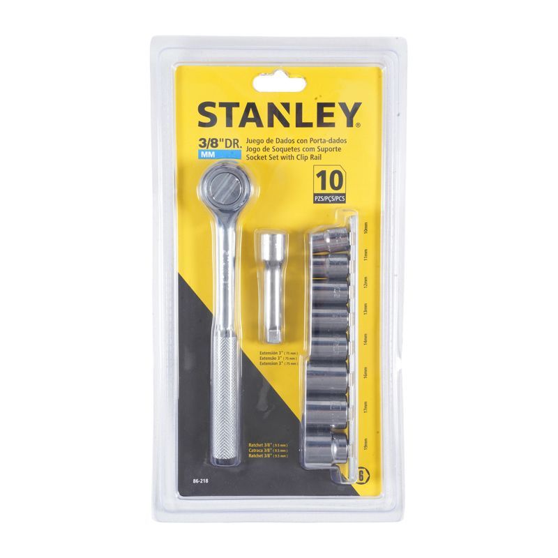 Juego de cubos métrico 9.5 mm (3/8") 10 piezas Stanley