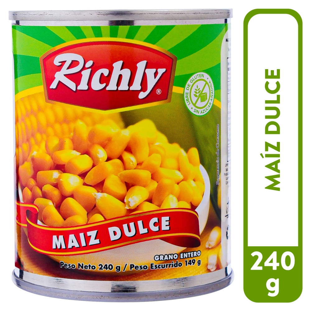 Maíz dulce entero en lata - 240 g