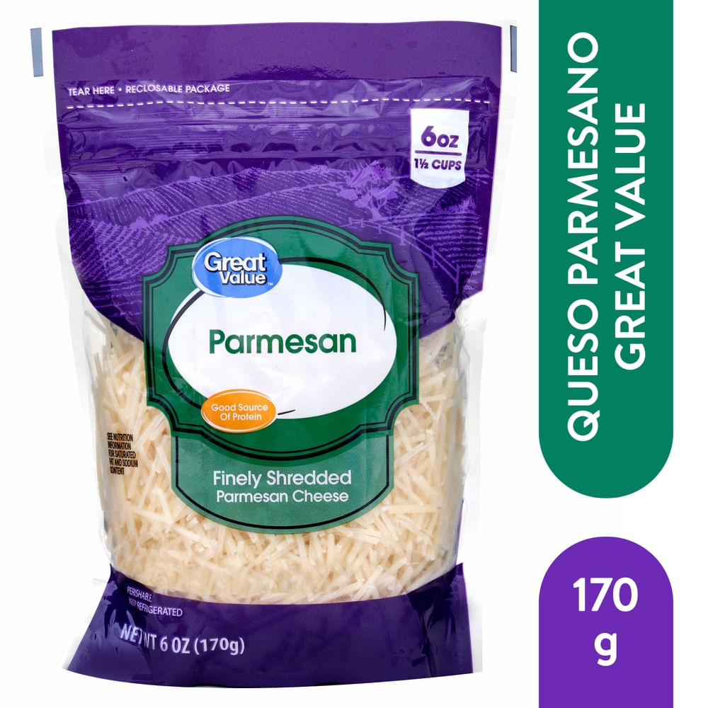 Queso Great Value Parmesano Rallado - 170 g