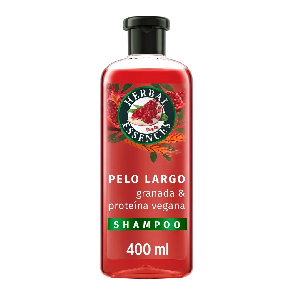 Shampoo Herbal Essences Pelo Largo Granada Proteína Vegana - 400 ml