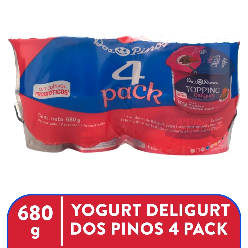 Yogurt con topping de chocolate 4 unidades por el precio de 3 - 680 g